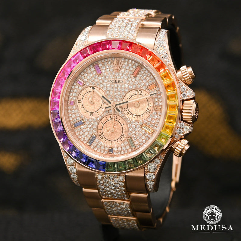 Rainbow rolex iced out Clearance