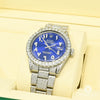 Montre Rolex | Montre Homme Rolex Datejust 36mm - Arabic Blue Oyster Iced Stainless