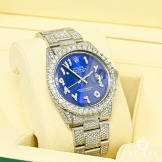 Rolex Datejust 36mm - Arabic Blue Oyster Iced - Stainless