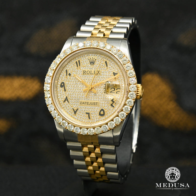 Rolex watch | Rolex Datejust 36mm Men&#39;s Watch - Arabic Iced Gold 2 Tones