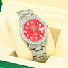 Montre Rolex | Montre Homme Rolex Datejust 36mm - Arabic Red Oyster Iced Stainless