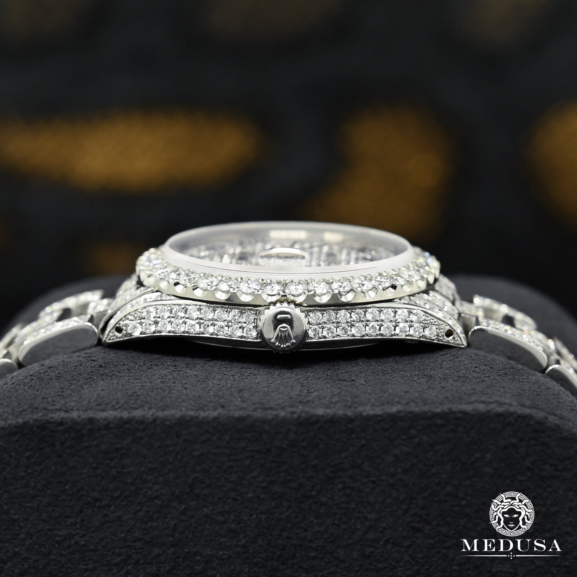 Montre Rolex | Montre Homme Rolex Datejust 36mm - Arabic Red Oyster Iced Stainless