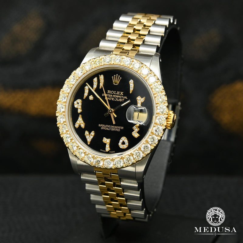 Rolex watch | Rolex Datejust 36mm Men&#39;s Watch - Black Arabic Gold 2 Tones