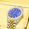 Montre Rolex | Homme Datejust 36mm - Bleu Arabic Iced Out Or 2 Tons