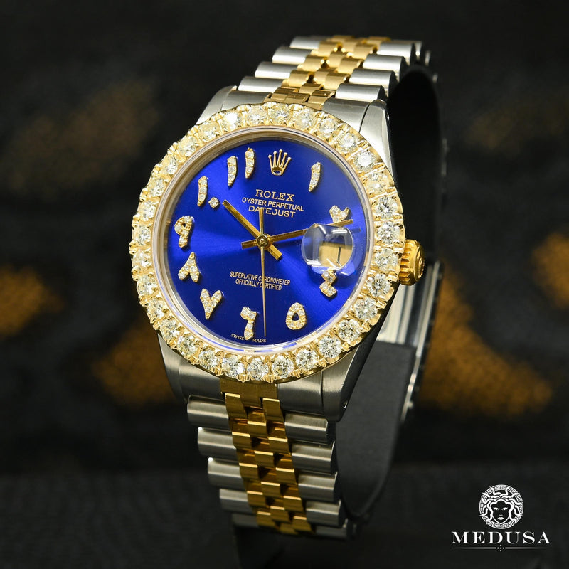 Montre Rolex | Montre Homme Rolex Datejust 36mm - Blue Arabic Or 2 Tons