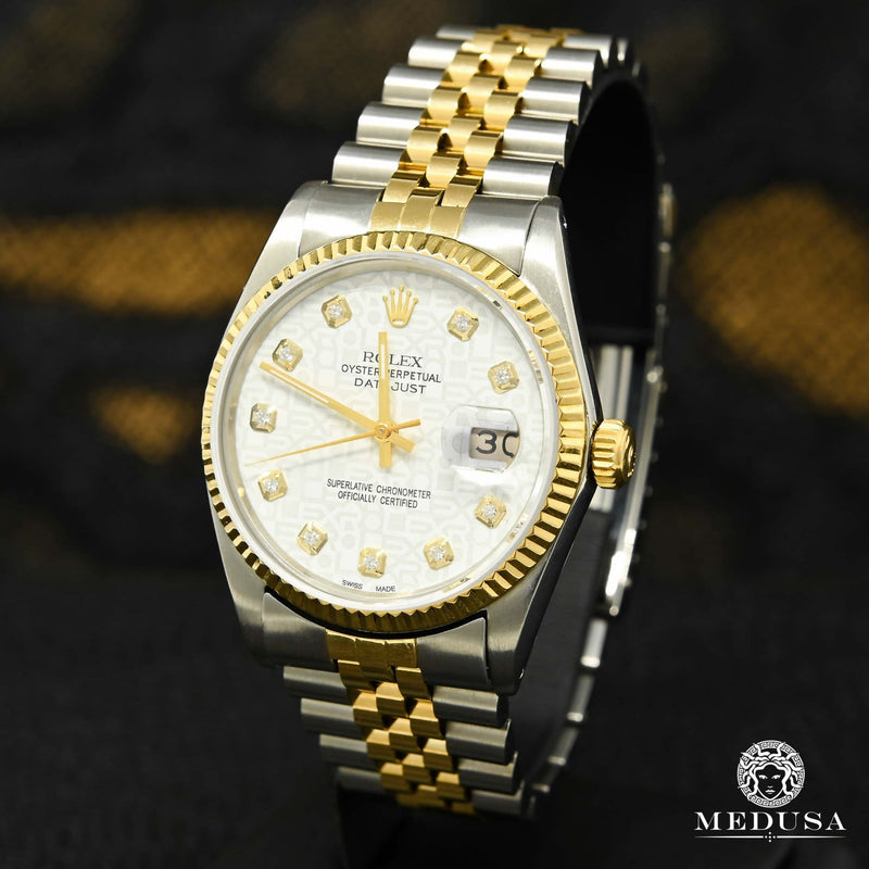 Rolex watch | Men&#39;s Rolex Datejust Watch 36mm - White Dial Jubilee Gold 2 Tones