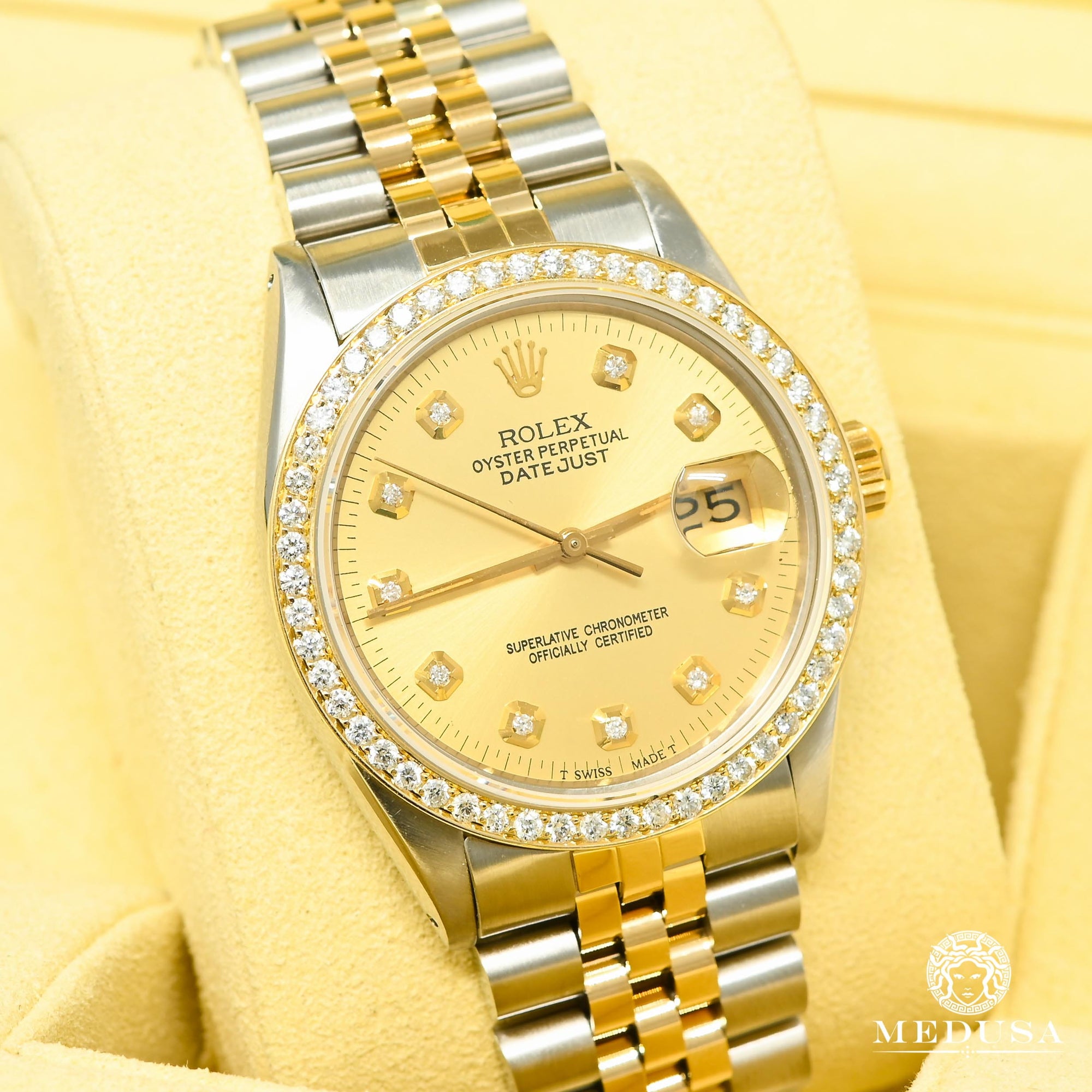Montre Rolex | Montre Homme Rolex Datejust 36mm - Champagne Or 2 Tons
