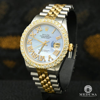 Rolex Datejust 36mm - Cyan ''Mother of Pearl'' - Or 2 Tons