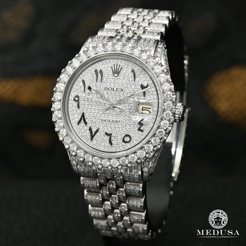 Rolex watch | Rolex Datejust 36mm Men&#39;s Watch - Full Iced Arabic Stainless