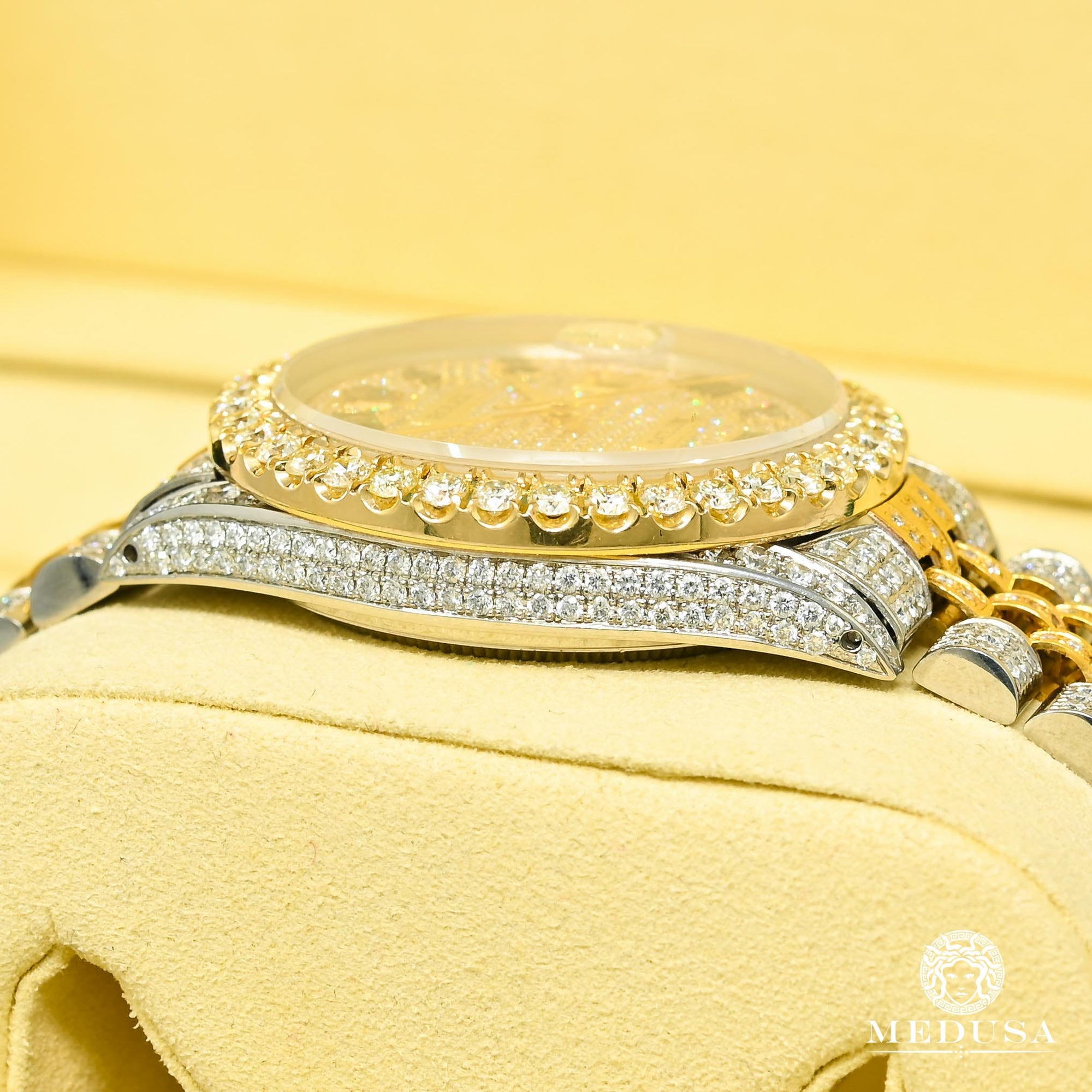 Montre Rolex | Montre Homme Rolex Datejust 36mm - Full Iced Two-Tone Or 2 Tons