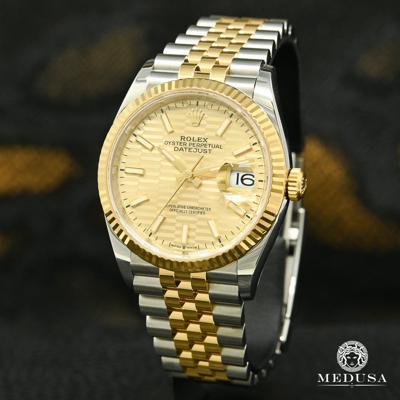 Montre Rolex | Homme Datejust 36mm - Jubilee Fluted Motif Dial Or 2 Tons