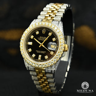 Rolex Datejust 36mm - Jubilee Iced Black - Or 2 Tons
