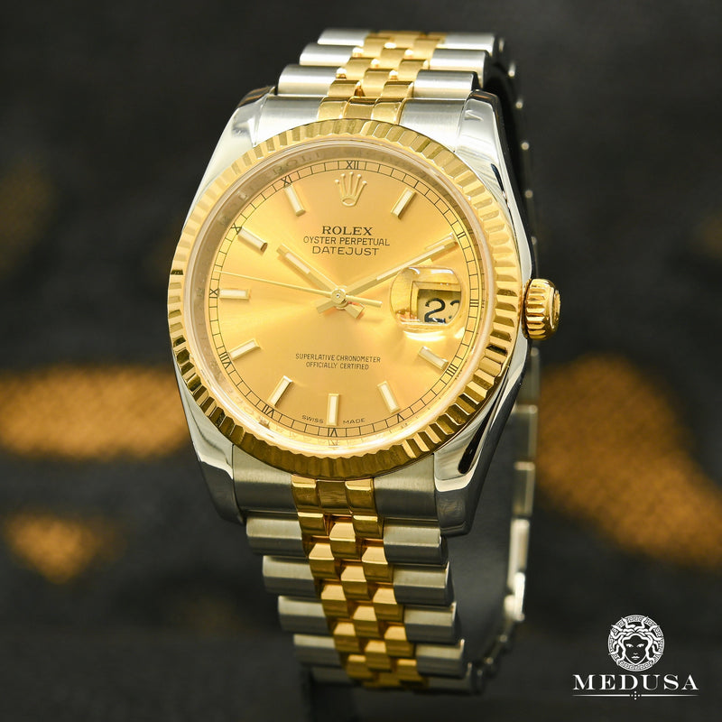 Rolex watch | Rolex Datejust Men&#39;s Watch 36mm - Modern Champagne Stick Gold 2 Tones