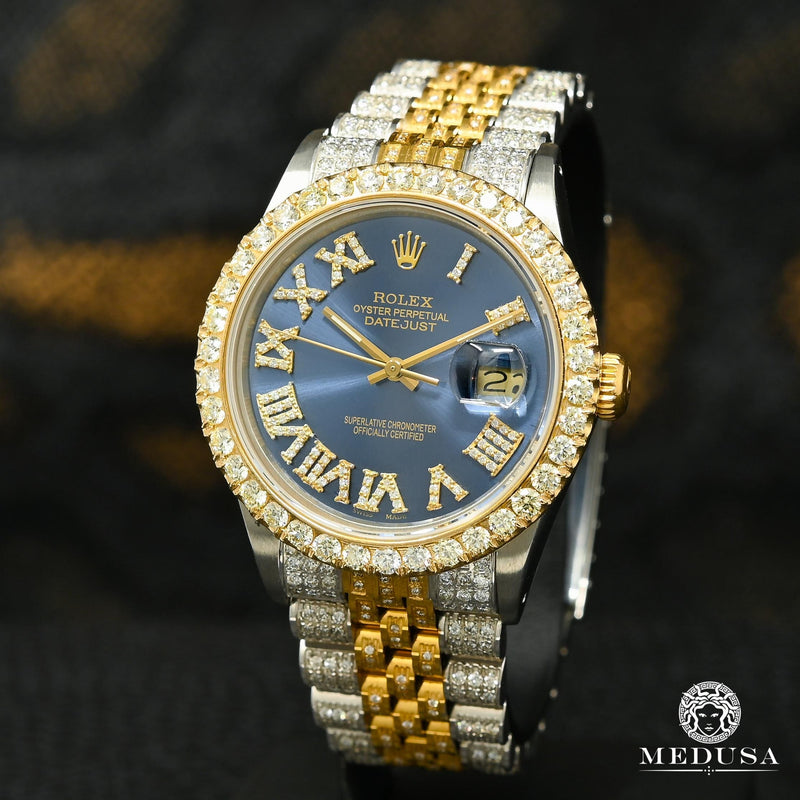 Rolex watch | Rolex Datejust 36mm Men&#39;s Watch - Navy Iced Gold 2 Tones