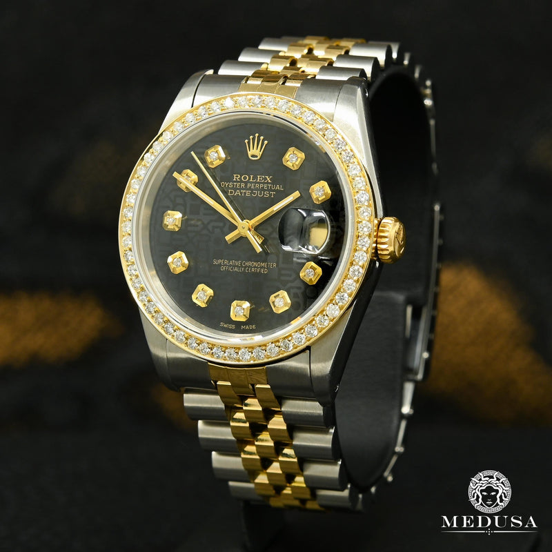 Montre Rolex | Homme Datejust 36mm - Noir Jubilee 1.00CT Or 2 Tons