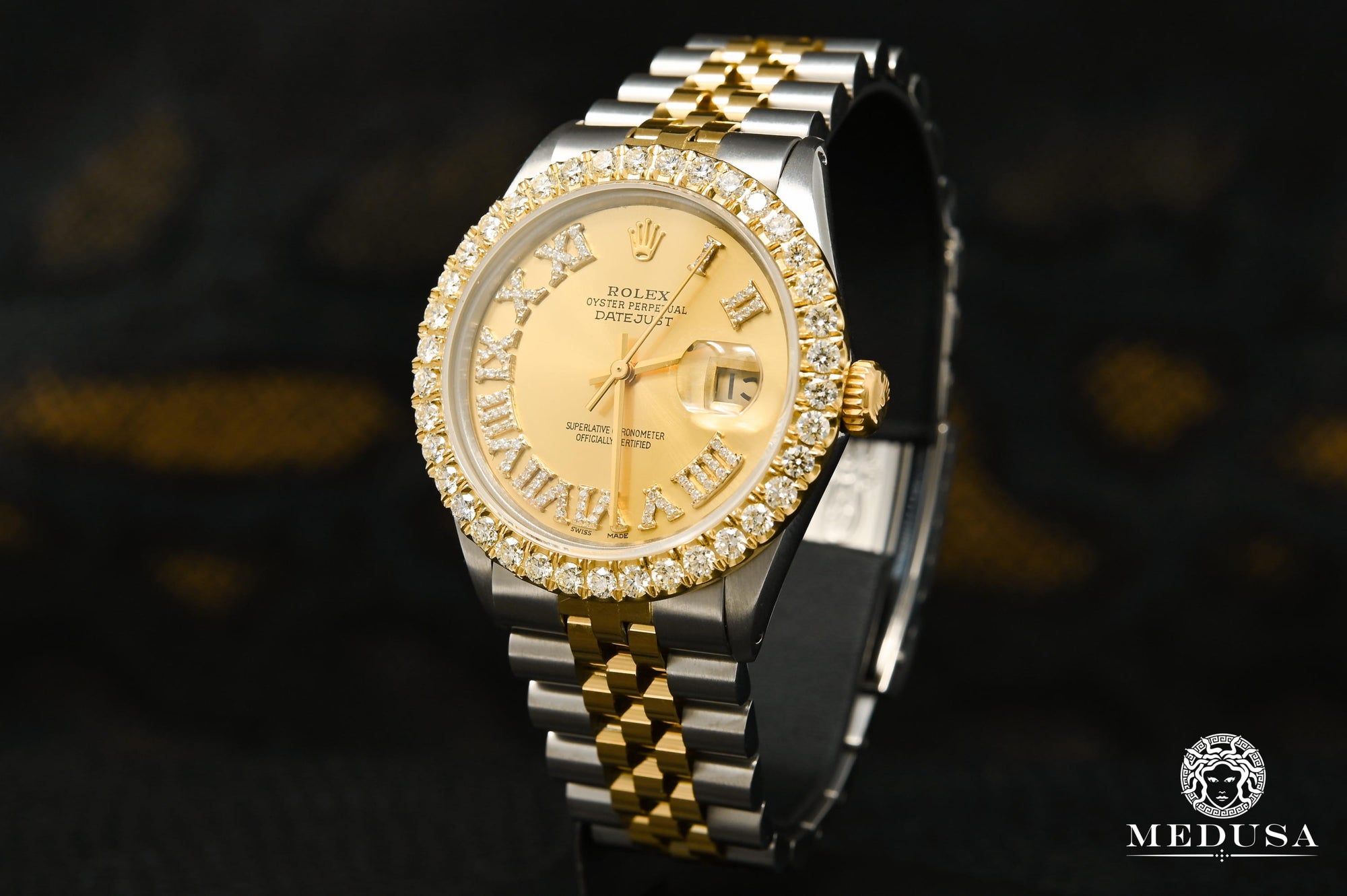 Montre Rolex | Montre Homme Rolex Datejust 36mm - Or Chiffre Romain Or 2 Tons