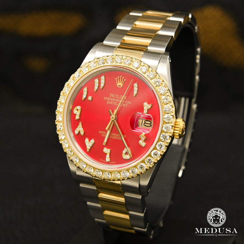 Montre Rolex | Homme Datejust 36mm - Red Arabic Or 2 Tons