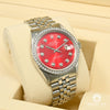 Rolex watch | Rolex Datejust 36mm Men&#39;s Watch - Red Classic Iced Stainless