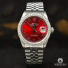 Montre Rolex | Montre Homme Rolex Datejust 36mm - Rouge Classic Romain Iced Stainless