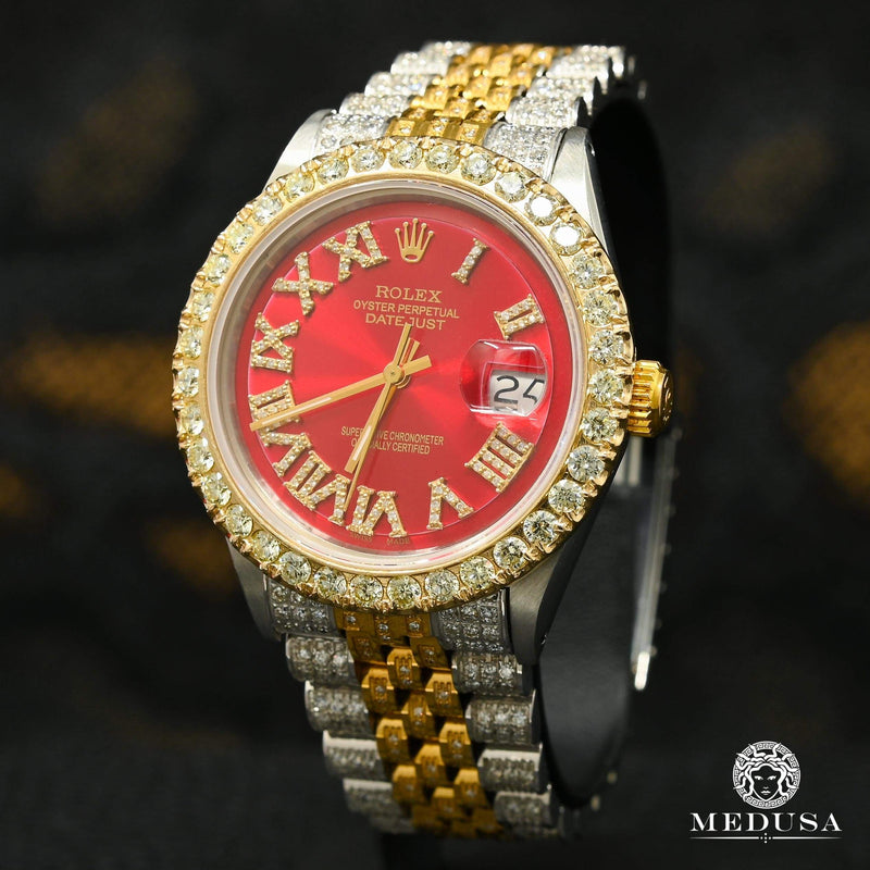 Rolex watch | Rolex Datejust Men&#39;s Watch 36mm - Red Jubilee Iced Gold 2 Tones