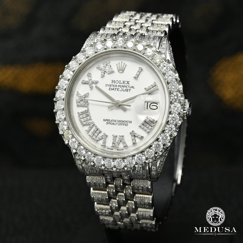 Rolex watch | Rolex Datejust 36mm Men&#39;s Watch - White Iced Out Stainless