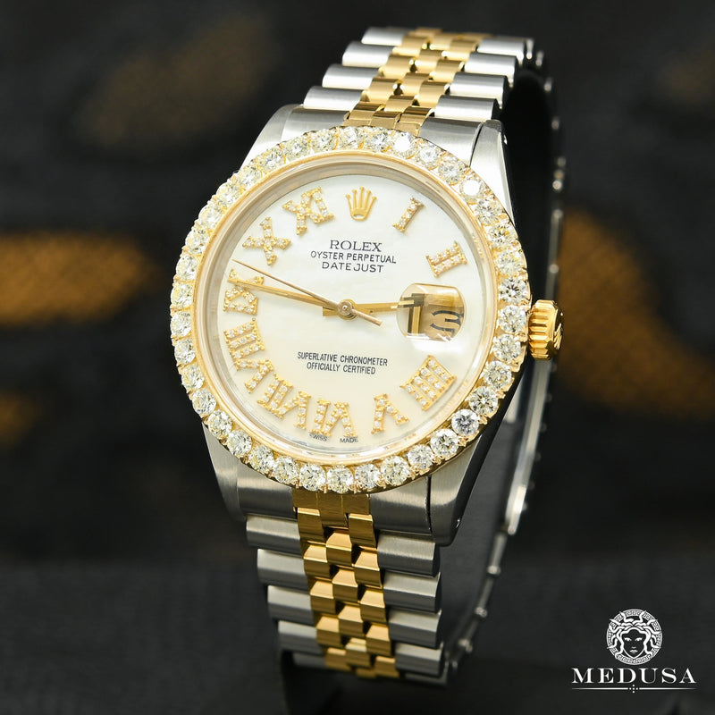 Montre Rolex | Homme Datejust 36mm - White ’’Mother of Pearl’’ Or 2 Tons