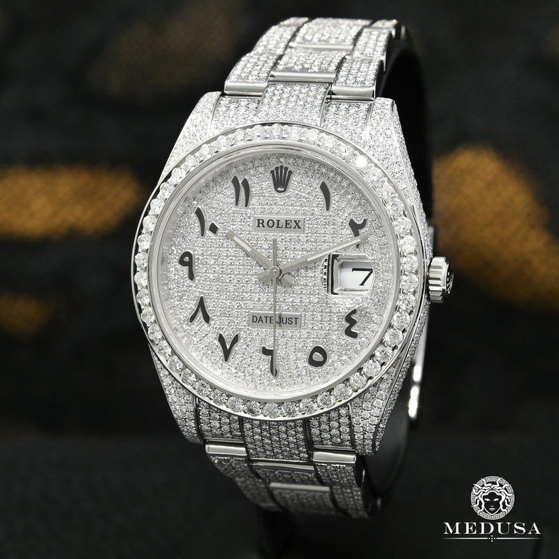 Rolex watch | Rolex Datejust Men&#39;s Watch 41mm - Arabic Full Iced Stainless