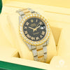 Rolex watch | Rolex Datejust Men&#39;s Watch 41mm - Black 2 Tones Iced Gold 2 Tones
