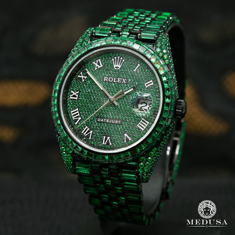 Rolex watch | Rolex Datejust 41mm Men&#39;s Watch - Black &amp; Green Emerald Black Gold