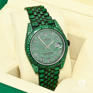 Rolex Datejust 41mm - Black & Green Emerald  - Black Gold