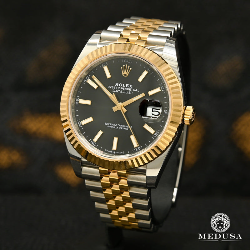 Montre Rolex | Homme Datejust 41mm - Black Jubilee Fluted Or 2 Tons