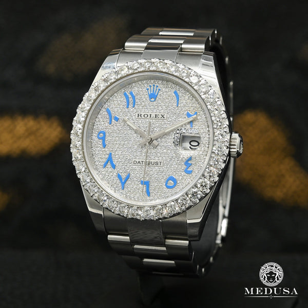 rolex datejust blue arabic