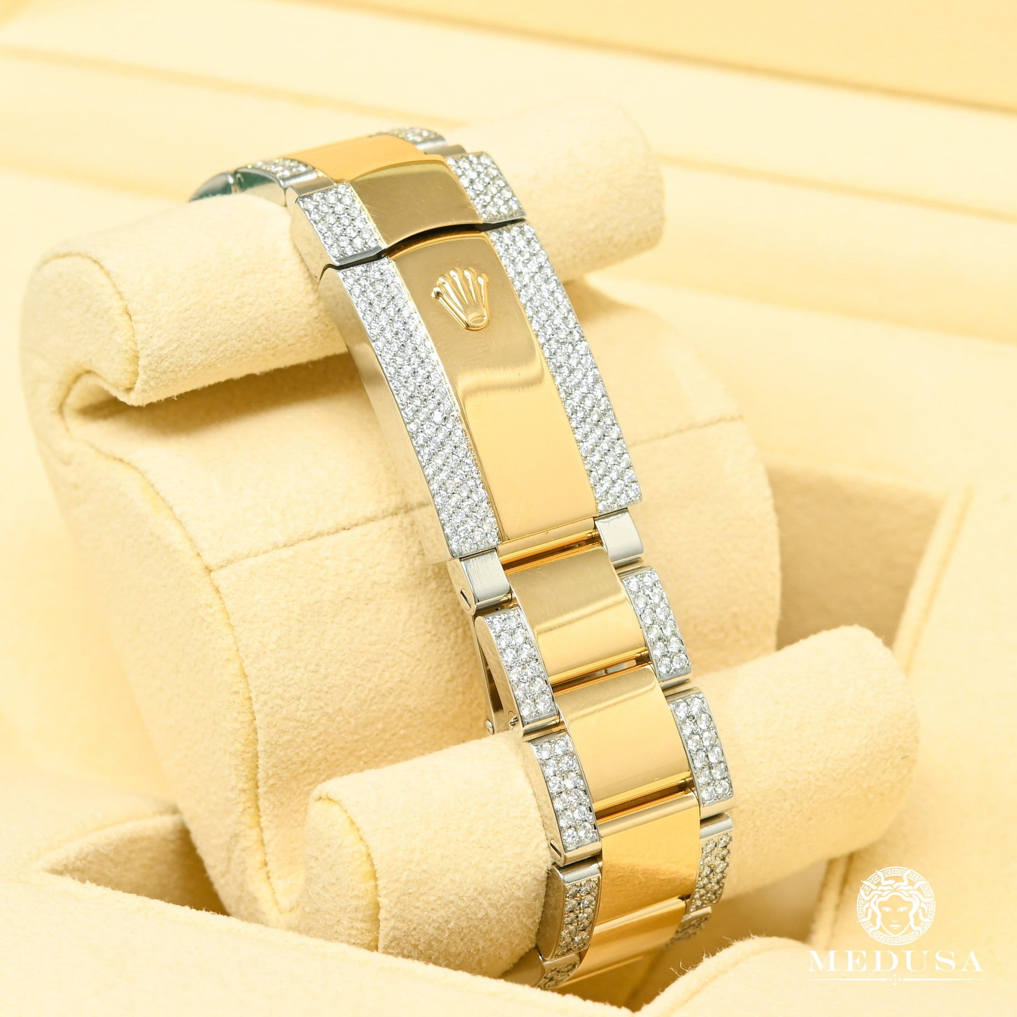 Montre Rolex | Montre Homme Rolex Datejust 41mm - Champagne Fluted Iced Or 2 Tons