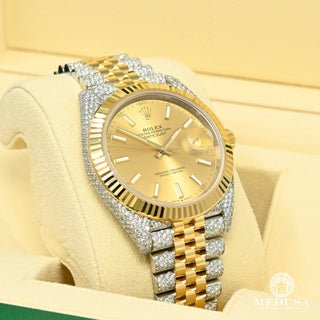 Rolex Datejust 41mm - Champagne Jubilee acanalado helado - Dorado 2 Tonos