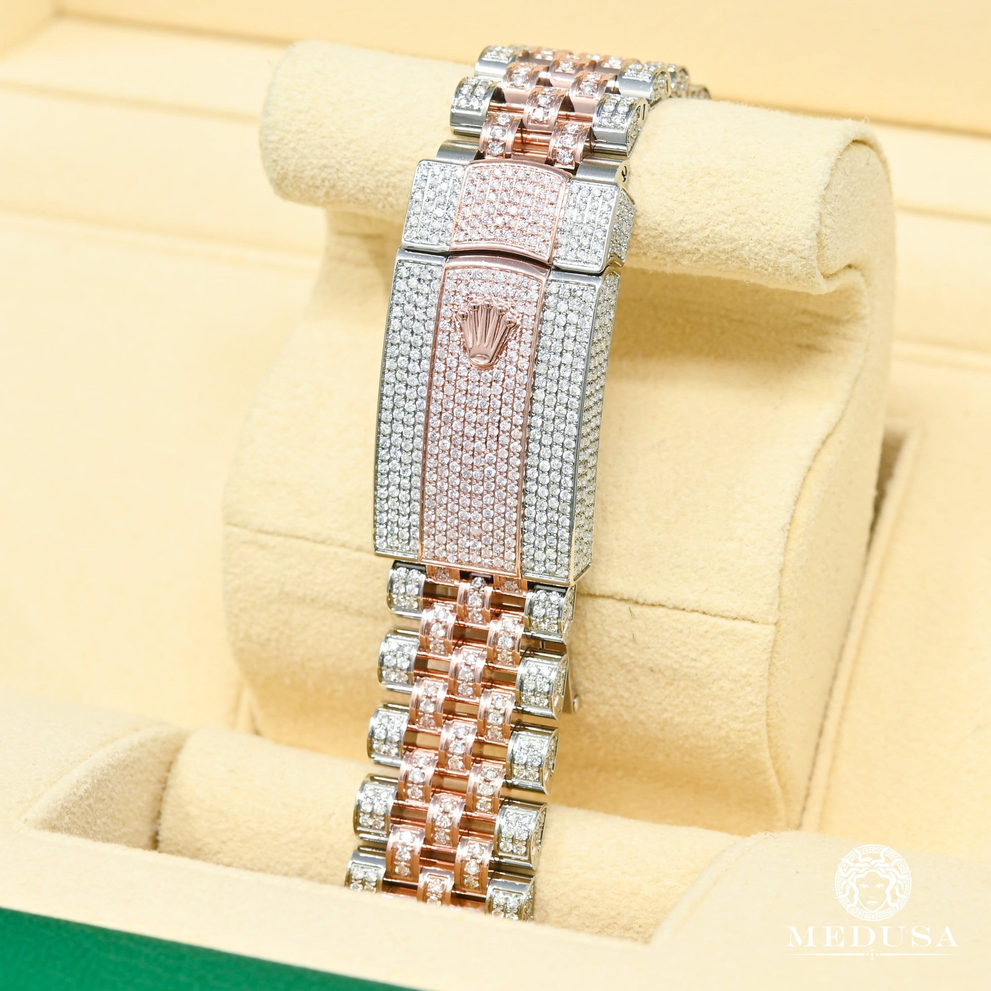 Montre Rolex | Montre Homme Rolex Datejust 41mm - Everose Full Honeycomb Baguette Or Rose 2 Tons