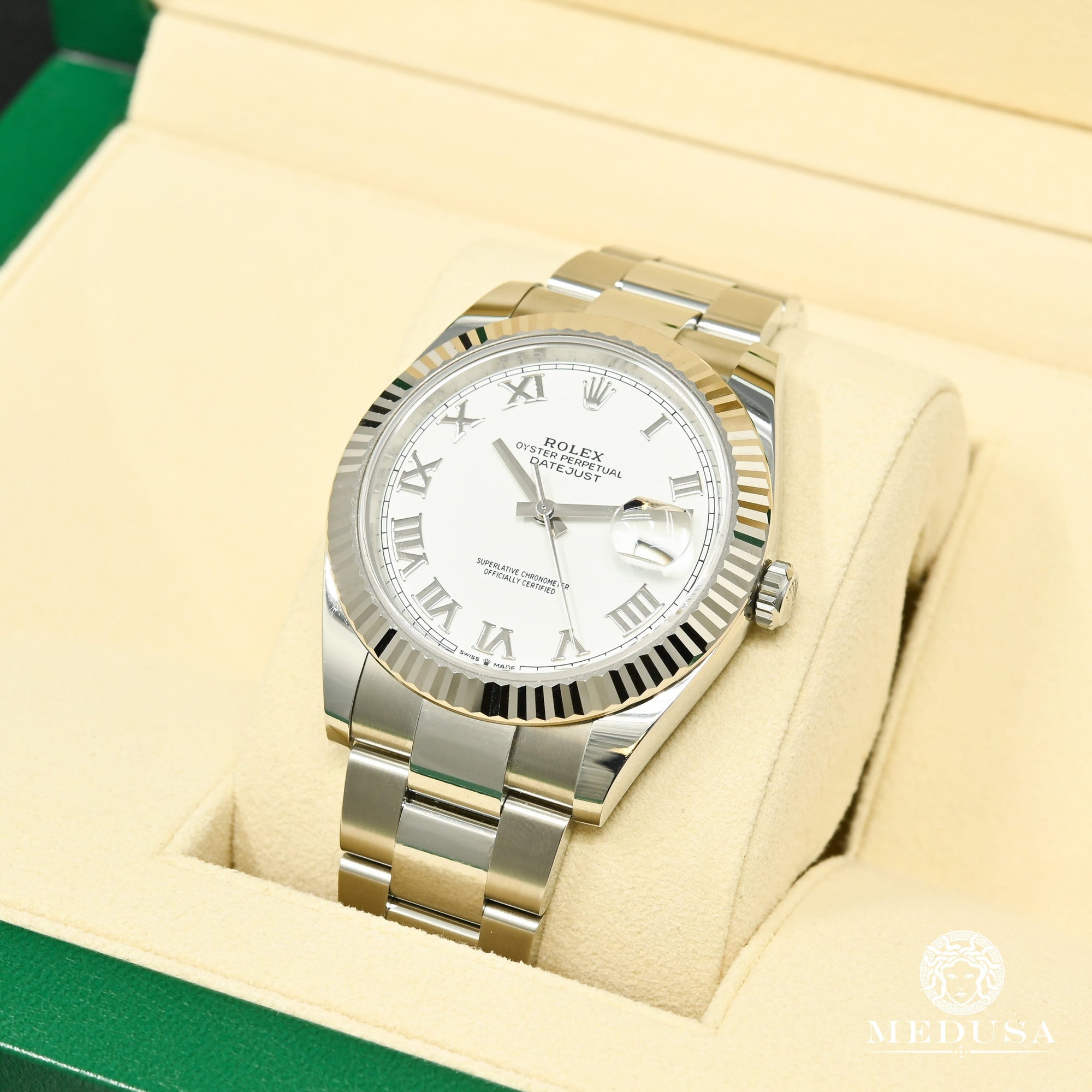 Montre Rolex | Montre Homme Rolex Datejust 41mm - Fluted White Romain Or Blanc