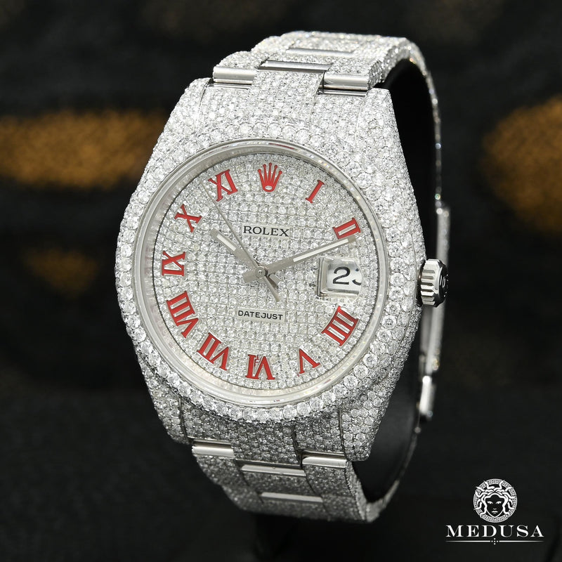 Rolex watch | Rolex Datejust 41mm Men&#39;s Watch - Full Honeycomb Red Stainless