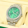 Montre Rolex | Montre Homme Rolex Datejust 41mm - Green Arabic Full Iced Stainless