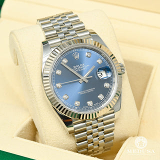 Rolex Datejust 41 mm - Jubilee Factory Diamante azul - Oro blanco