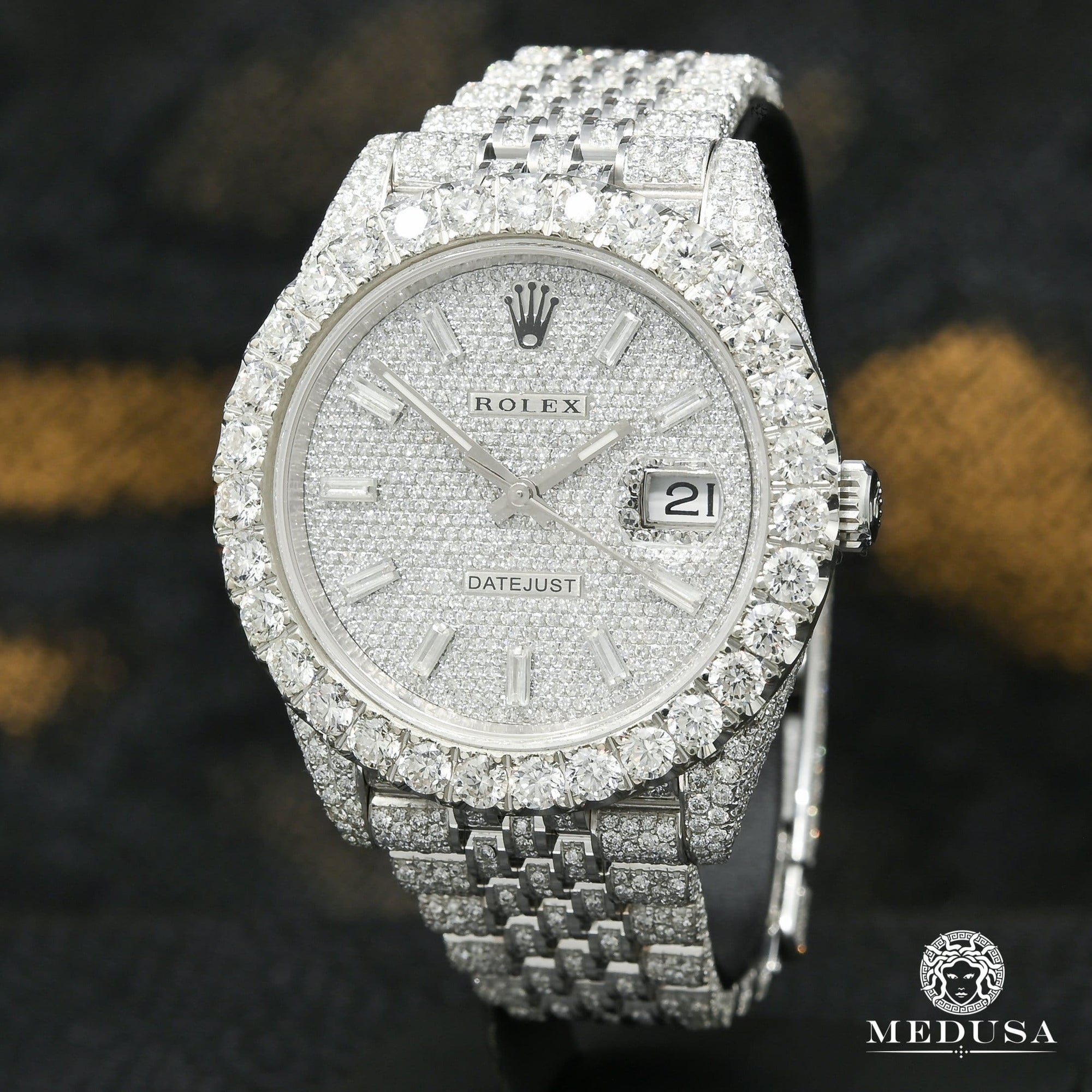 Rolex watch | Rolex Datejust Men's Watch 41mm - Jubilee Full Honeycomb Baguette Stainless
