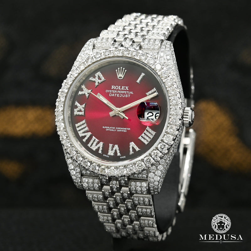 Montre Rolex | Montre Homme Rolex Datejust 41mm - Jubilee Honeycomb Red Stainless