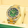 Montre Rolex | Homme Datejust 41mm - Oyster Romain Vert Or 2 Tons
