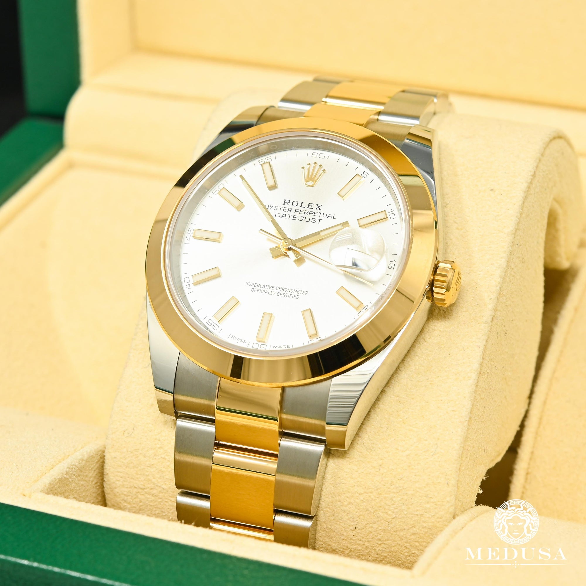 Montre Rolex | Montre Homme Rolex Datejust 41mm - Silver Stick Dial Or 2 Tons