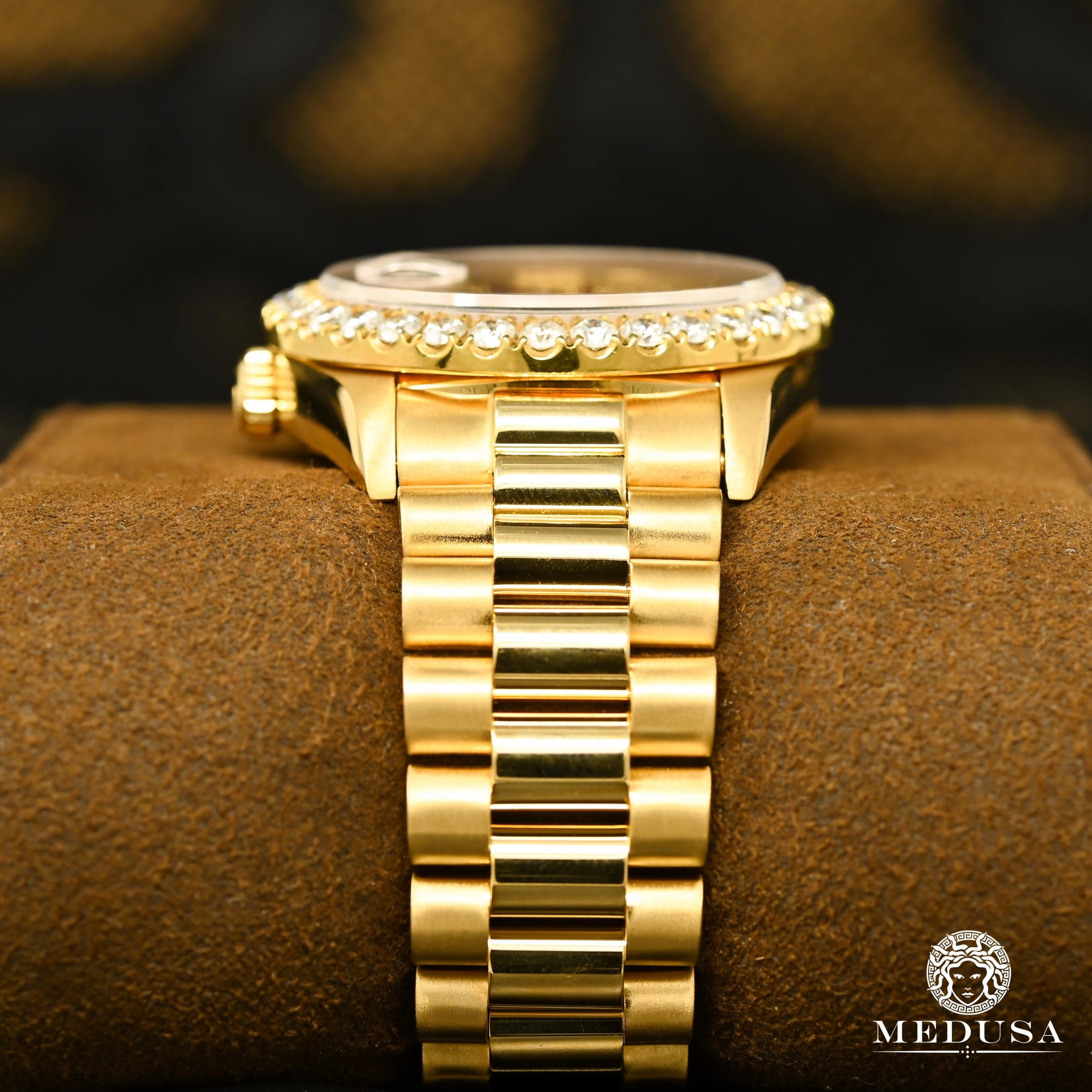 Montre Rolex | Montre Homme Rolex Day-Date 36mm - Cyan ’’Mother Of Pearl’’ Romain / Or Jaune