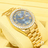 Montre Rolex | Montre Homme Rolex Day - Date 36mm - Cyan ’’Mother Of Pearl’’ Romain / Or Jaune