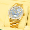 Montre Rolex | Montre Homme Rolex Day - Date 36mm - Cyan ’’Mother Of Pearl’’ Romain / Or Jaune