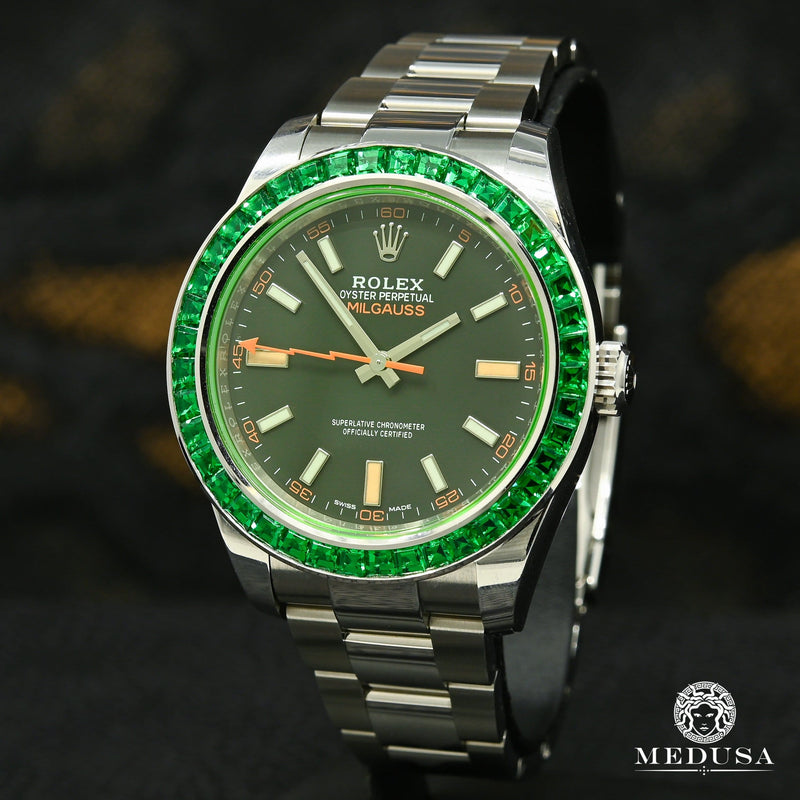 Rolex watch | Rolex Milgauss Men&#39;s Watch 40mm - Green Emerald Stainless
