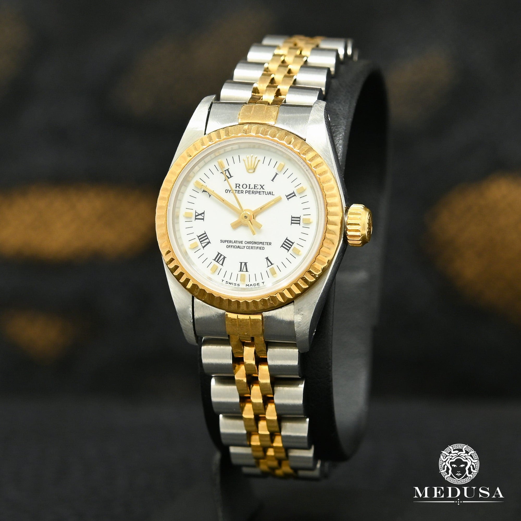 Montre Rolex | Montre Femme Rolex Oyster Perpetual 26mm - White Or 2 Tons