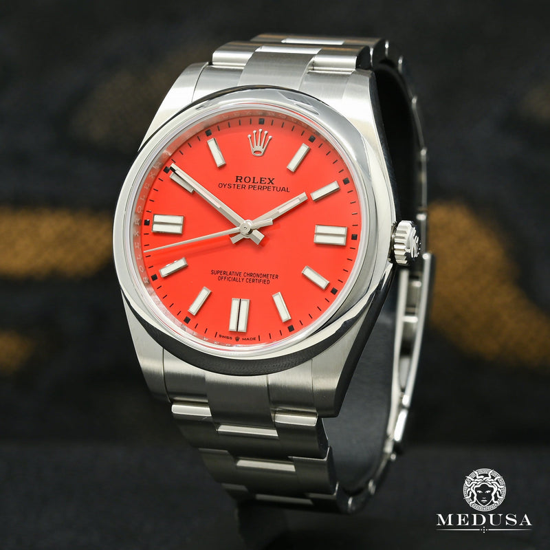 Rolex watch | Rolex Oyster Perpetual 41mm Men&#39;s Watch - Red Stainless