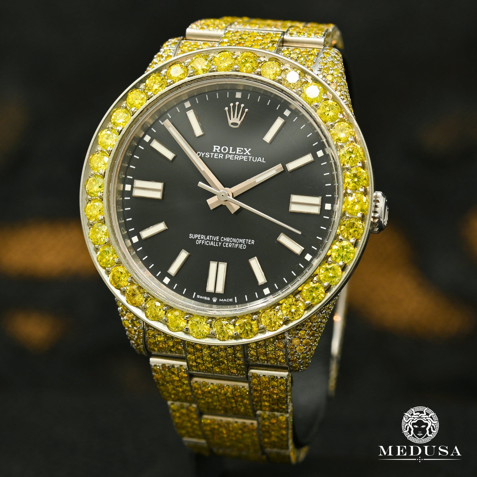 Rolex watch | Rolex Oyster Perpetual 41mm Men's Watch - Yellow Diamond Stainless